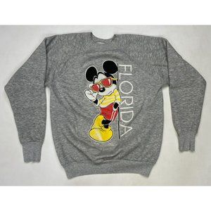 VINTAGE Disney Mickey Mouse Crewneck Sweatshirt Men Adult Medium USA 80s 90s